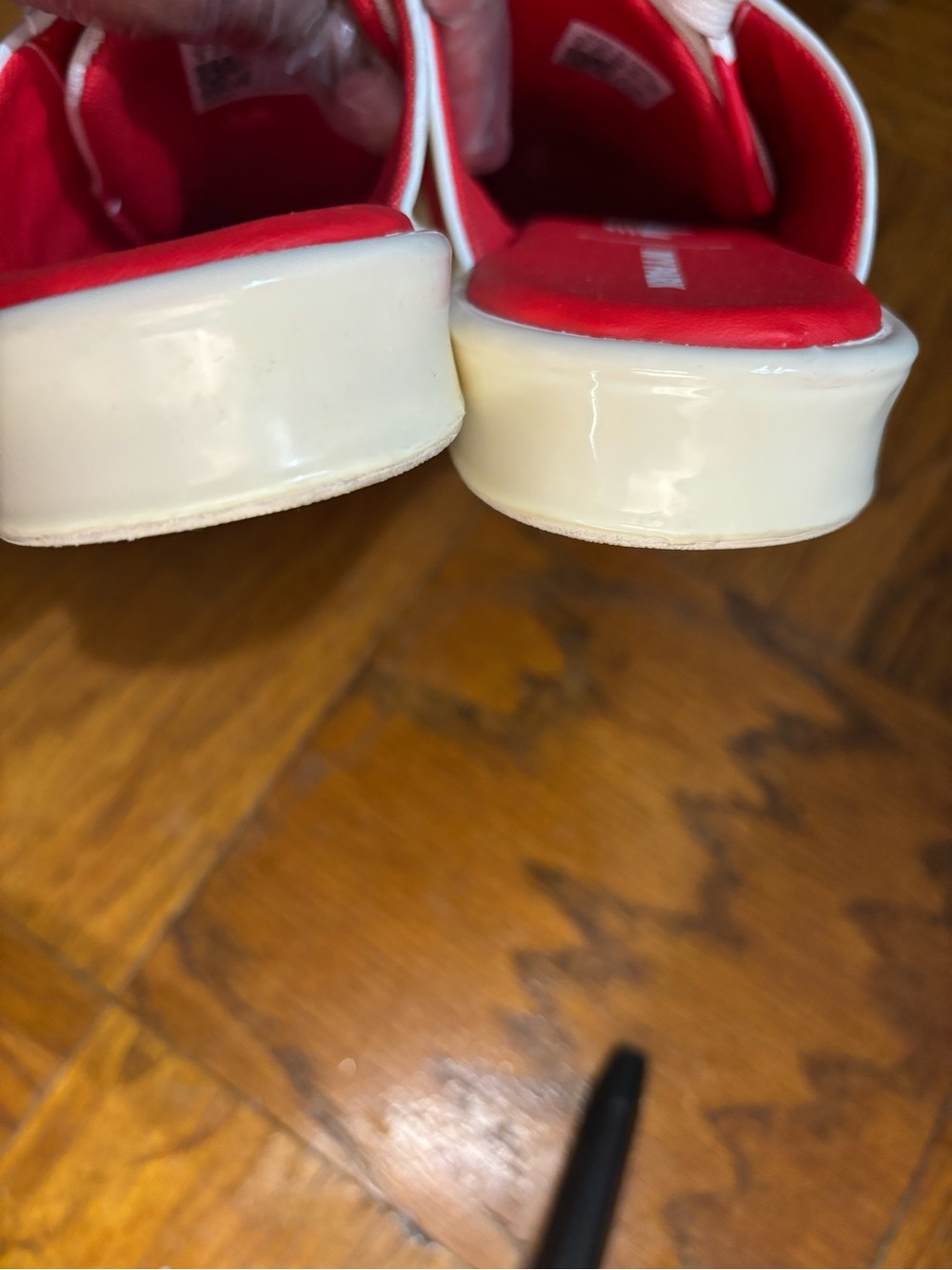 adidas White & Red Pointed Lace-Up Sneaker Mules - Picture 8 of 10